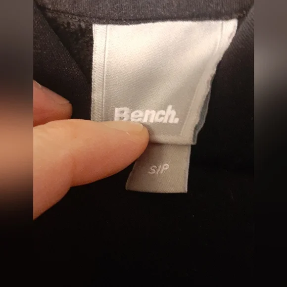 Men's black Bench black/white hoodie - size small - Picture 2 of 5